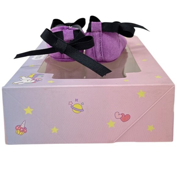 Unicorn Designers Touch by Baby Deer Size 0 Leather Uppers Purple with Black Bo - Picture 3 of 6